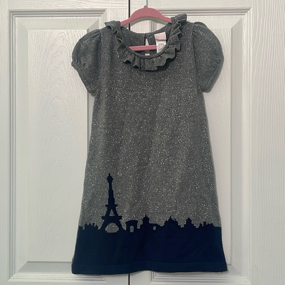 Janie and Jack Gray dress with a silhouette of Eiffel tower Paris - Picture 1 of 1